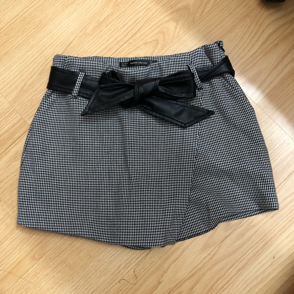 Zara Gingham Wrap Shorts